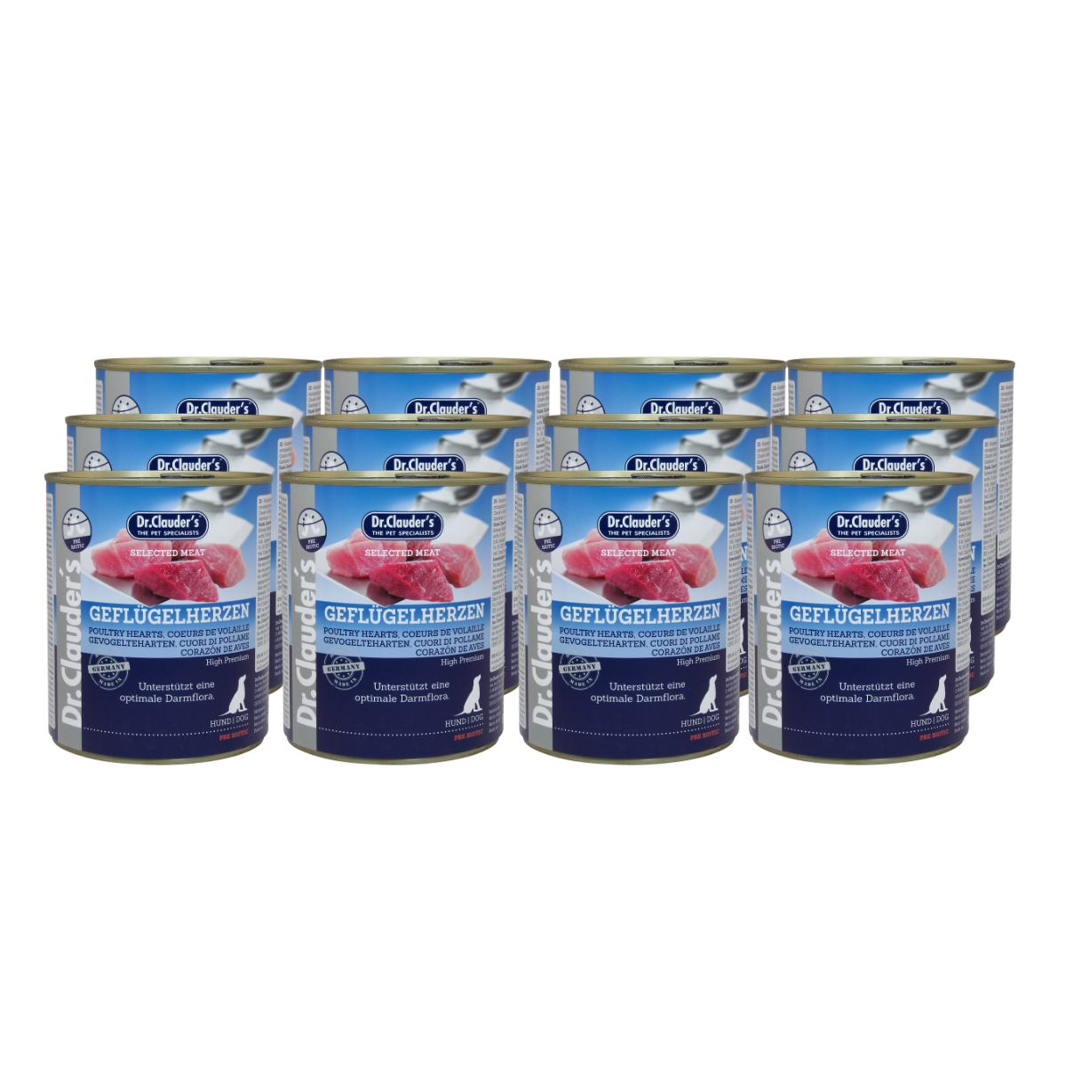 12x800g Selected Meat Geflügelherzen | Hundenassfutter